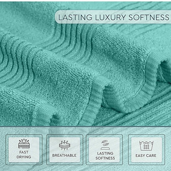 Home Weavers Inc Hazel Collection 100% Cotton Zero Twist Super Absorbent 12-pc. Quick Dry Bath Towel Set