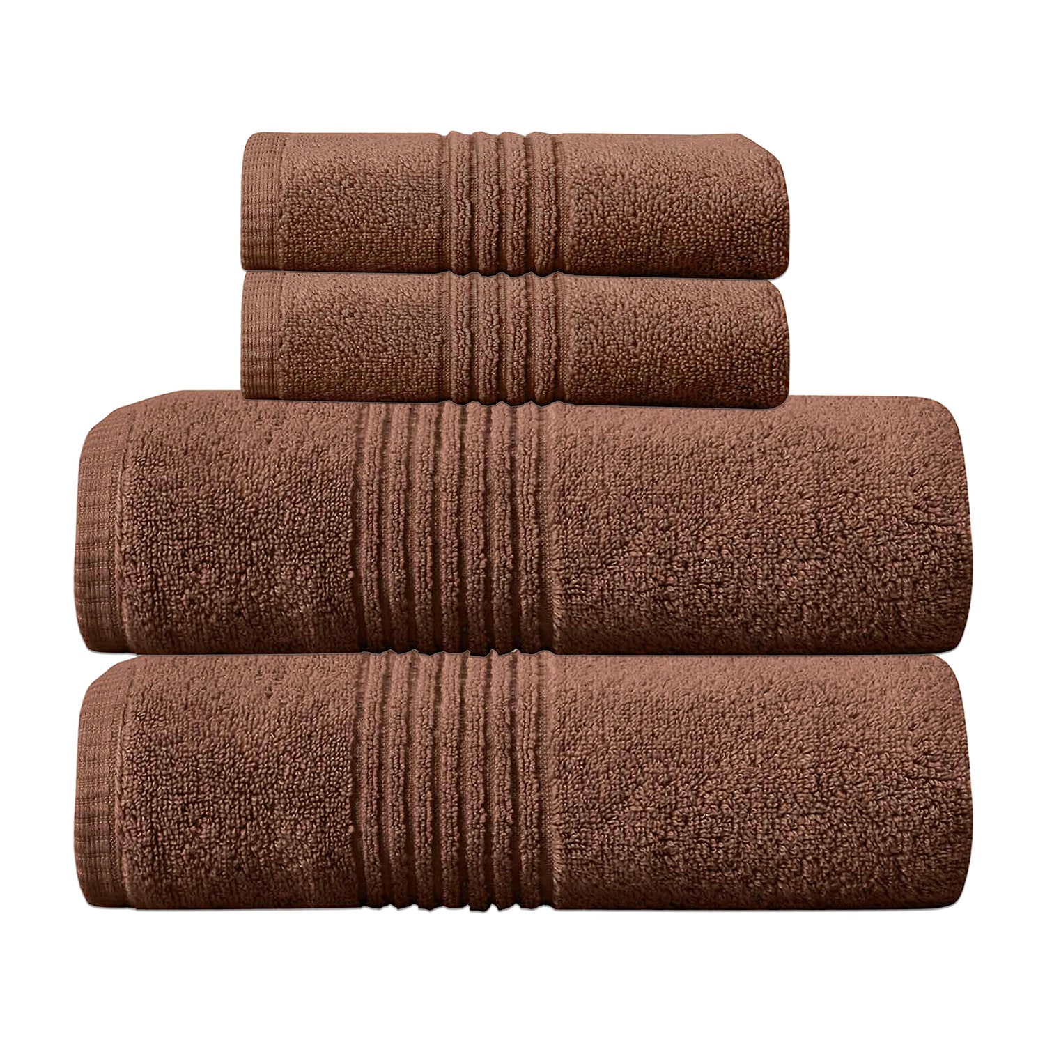 Home Weavers Inc Hazel Collection 100% Cotton Zero Twist Super Absorbent 4-pc. Quick Dry Bath Towel Set