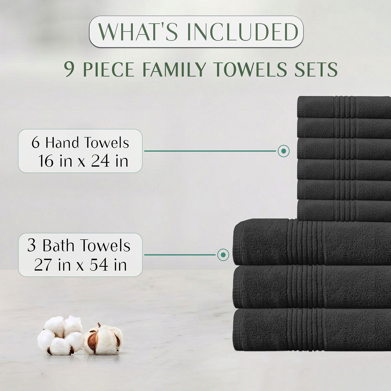 Home Weavers Inc Hazel Collection 100% Cotton Zero Twist -pc. Quick Dry Bath Towel Set