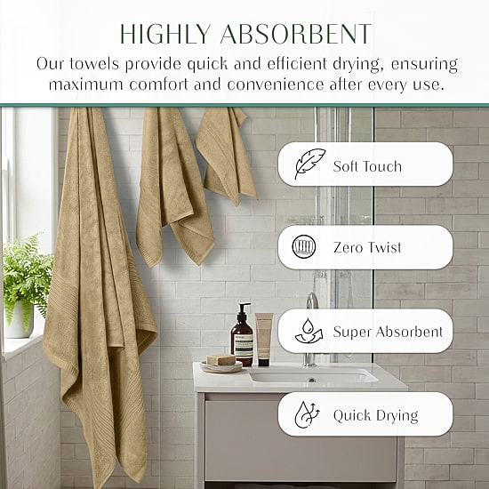 Home Weavers Inc Hazel Collection 100% Cotton Zero Twist 10-pc. Quick Dry Bath Towel Set