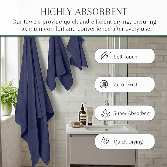 Home Weavers Inc Hazel Collection 100% Cotton Zero Twist 12-pc. Quick Dry Bath Towel Set