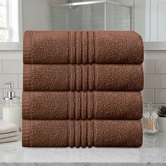 Home Weavers Inc Hazel Collection 100% Cotton Zero Twist 4-pc. Hand Towel