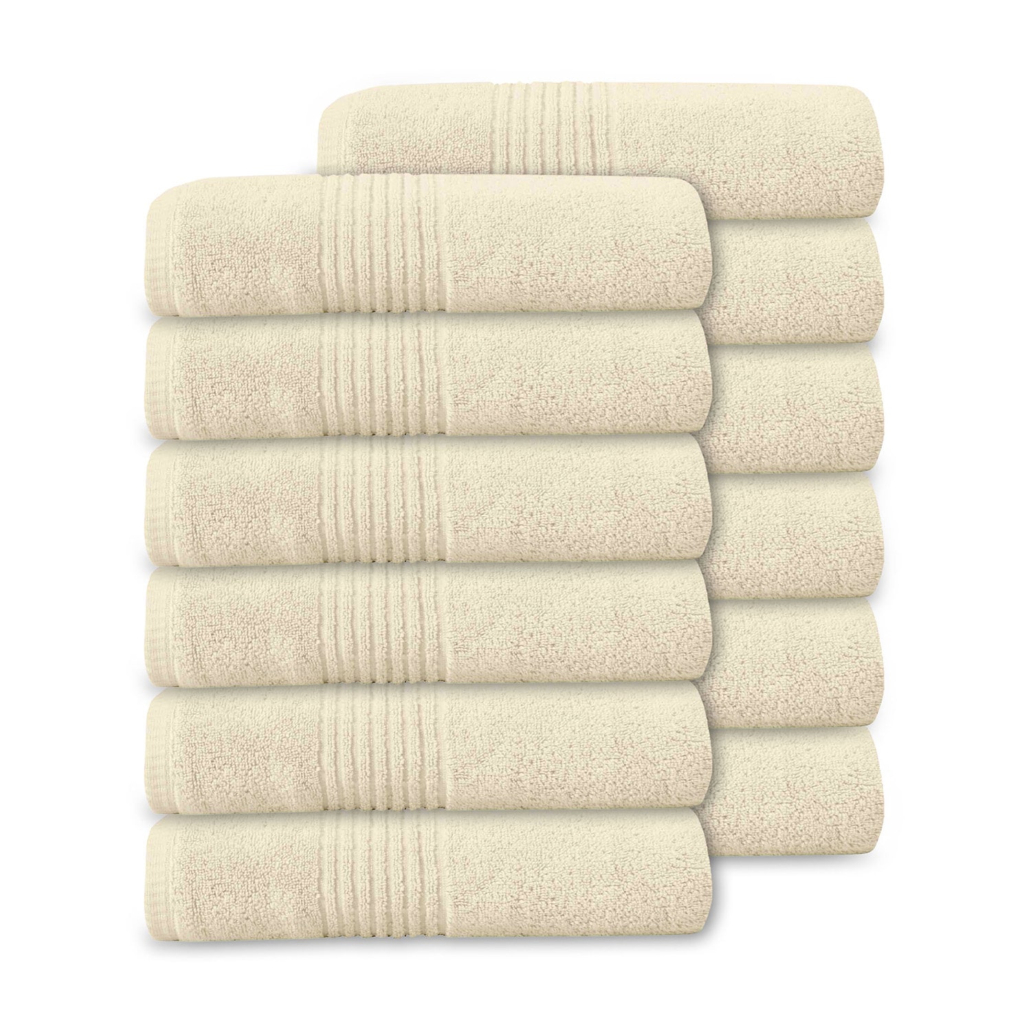 Home Weavers Inc Hazel Collection 100% Cotton Zero Twist 12-pc. Quick Dry Bath Towel Set