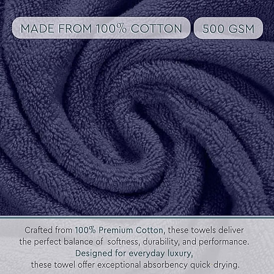 Home Weavers Inc Hazel Collection 100% Cotton Zero Twist 12-pc. Quick Dry Bath Towel Set