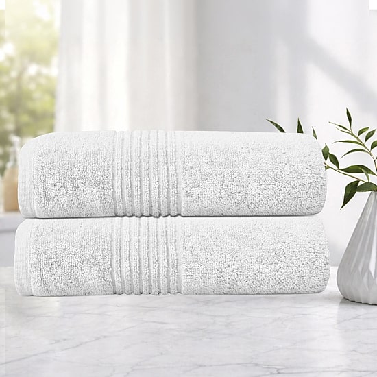 Home Weavers Inc Hazel Collection 100% Cotton Zero Twist 2-pc. Quick Dry Bath Towel Set