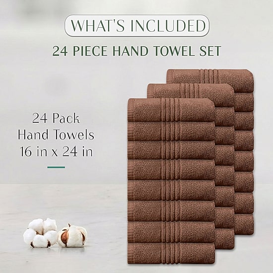 Home Weavers Inc Hazel Collection 100% Cotton Zero Twist 24-pc