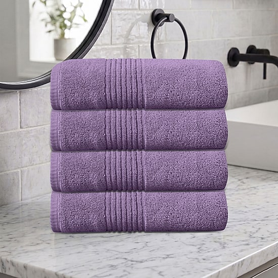 Home Weavers Inc Hazel Collection 100% Cotton Zero Twist 4-pc. Quick Dry Bath Towel Set