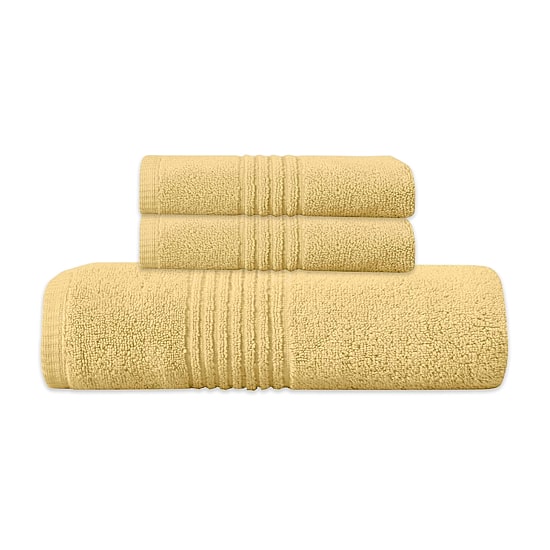 Home Weavers Inc Hazel Collection 100% Cotton Zero Twist Super Absorbent 3-pc. Quick Dry Bath Towel Set