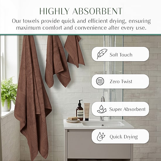 Home Weavers Inc Hazel Collection 100% Cotton Zero Twist 24-pc. Hand Towel