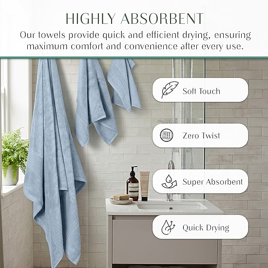 Home Weavers Inc Hazel Collection 100% Cotton Zero Twist 12-pc. Quick Dry Washcloth