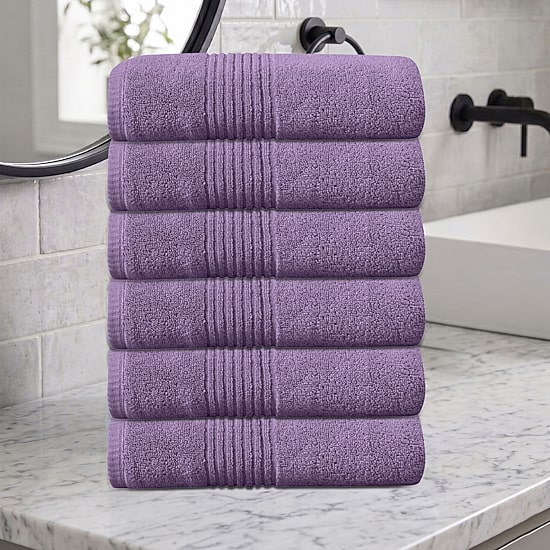 Home Weavers Inc Hazel Collection 100% Cotton Zero Twist 6-pc. Quick Dry Bath Towel Set