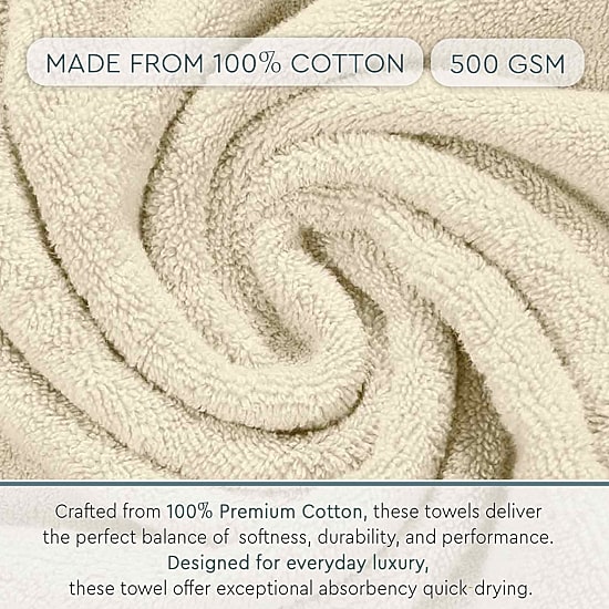 Home Weavers Inc Hazel Collection 100% Cotton Zero Twist 12-pc. Quick Dry Bath Towel Set