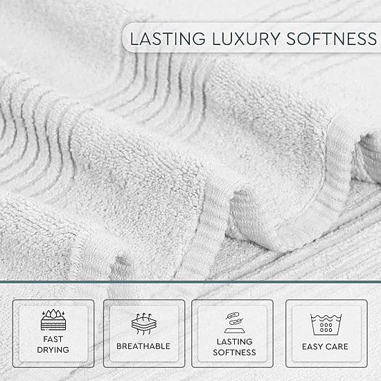 Home Weavers Inc Hazel Collection 100% Cotton Zero Twist 2-pc. Quick Dry Bath Towel Set