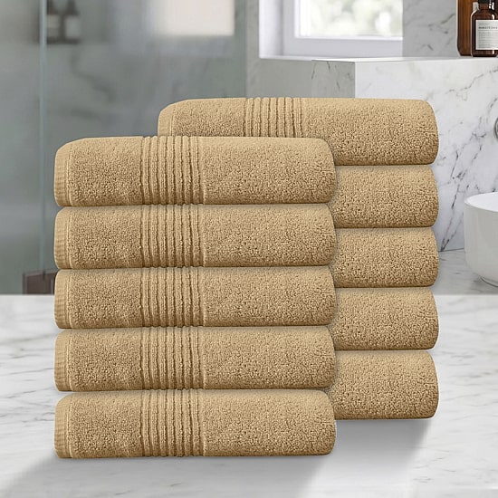 Home Weavers Inc Hazel Collection 100% Cotton Zero Twist 10-pc. Quick Dry Bath Towel Set
