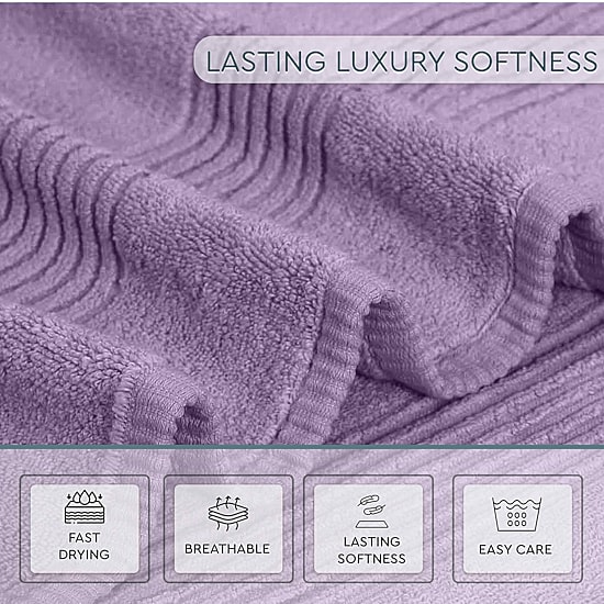 Home Weavers Inc Hazel Collection 100% Cotton Zero Twist 6-pc. Quick Dry Bath Towel Set