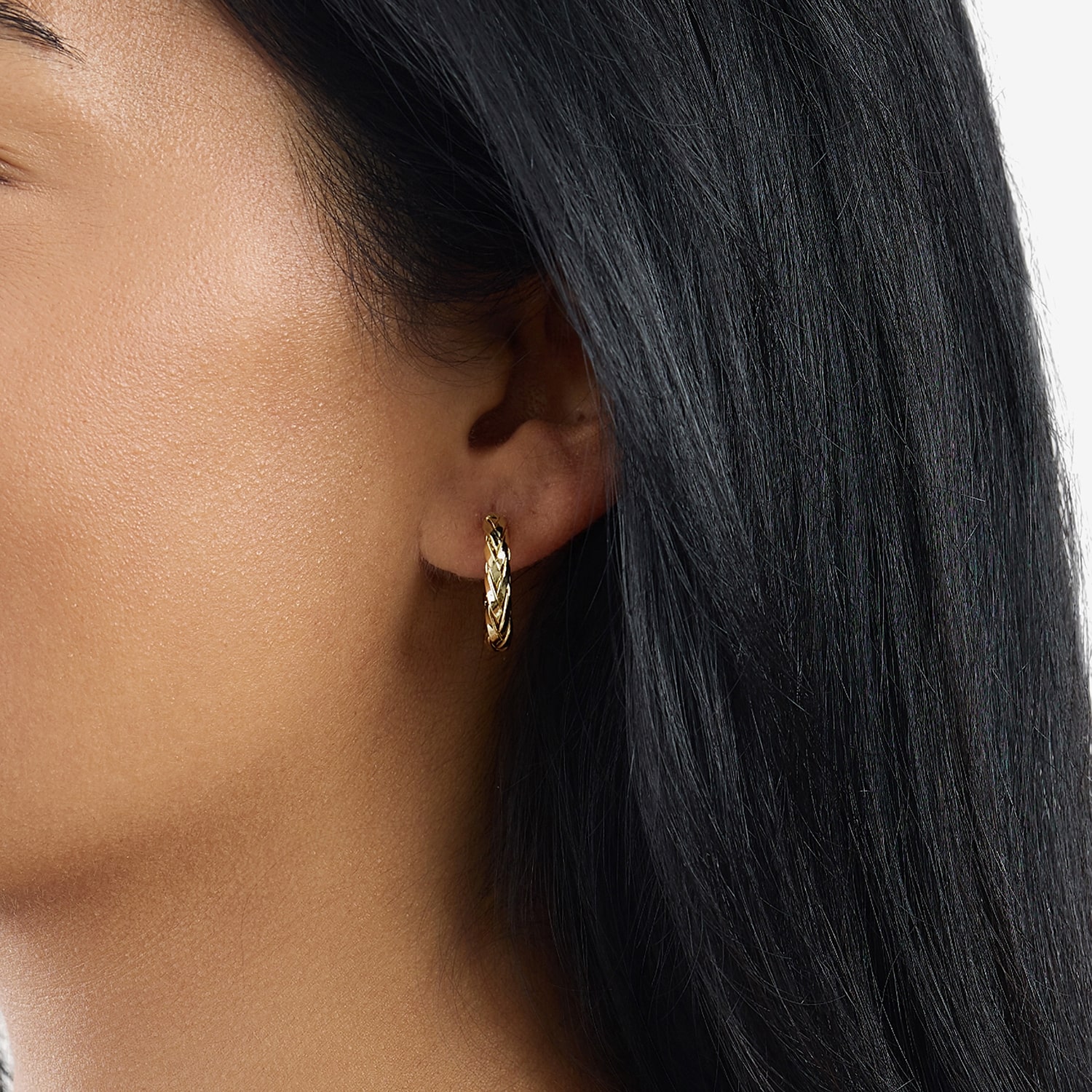 Silver Reflections Womens 14K Gold Over Brass 21mm Hoop Earrings