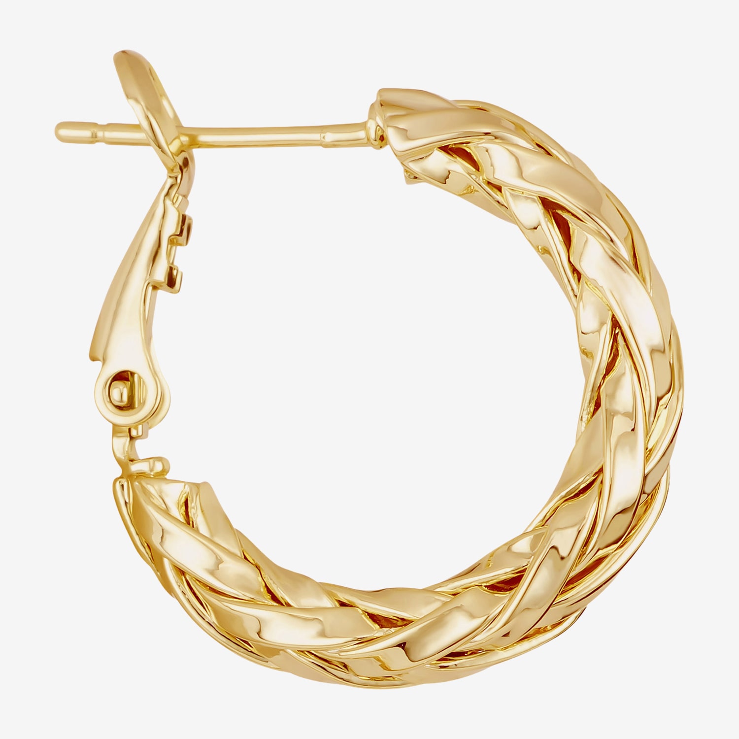 Silver Reflections Womens 14K Gold Over Brass 21mm Hoop Earrings