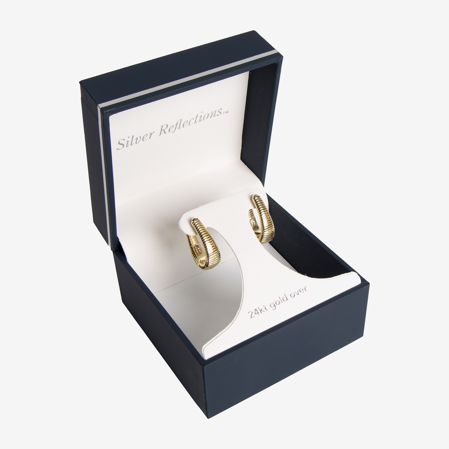 Silver Reflections Womens 14K Gold Over Brass 24mm Hoop Earrings