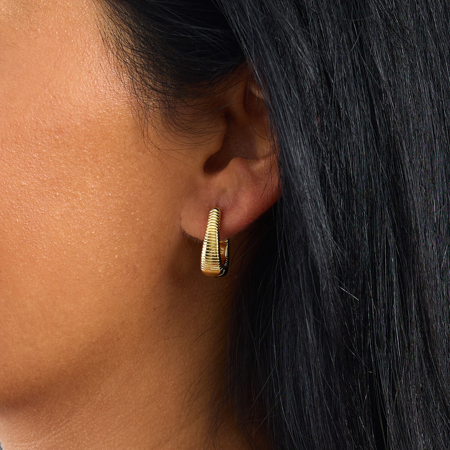 Silver Reflections Womens 14K Gold Over Brass 24mm Hoop Earrings