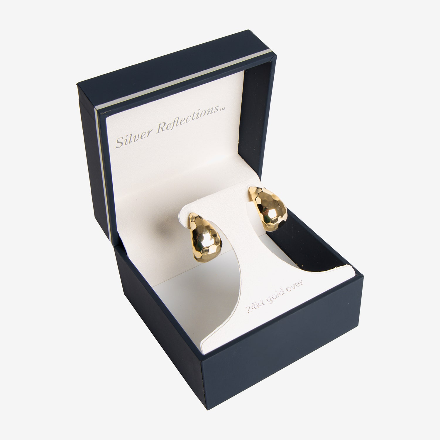 Silver Reflections Womens 14K Gold Over Brass 19mm Hoop Earrings