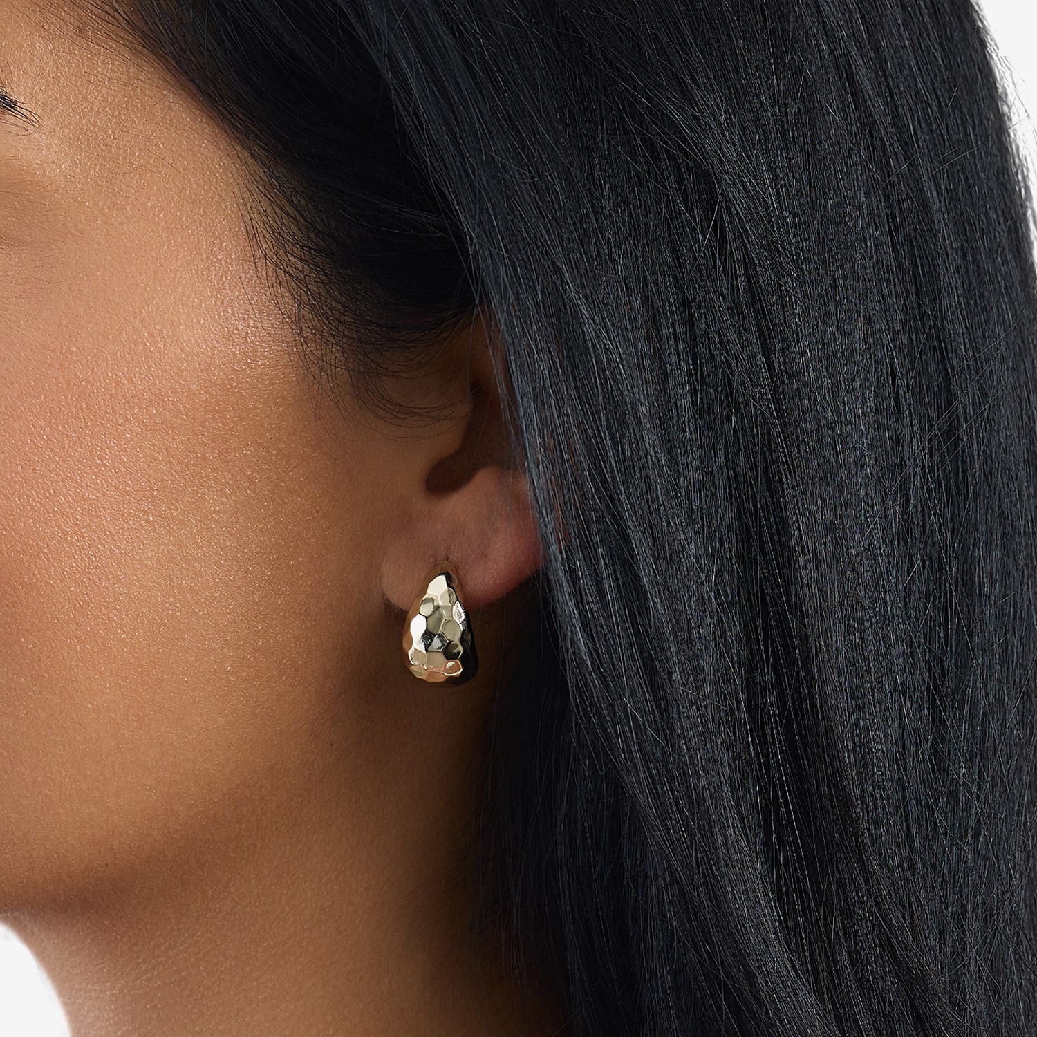 Silver Reflections Womens 14K Gold Over Brass 19mm Hoop Earrings