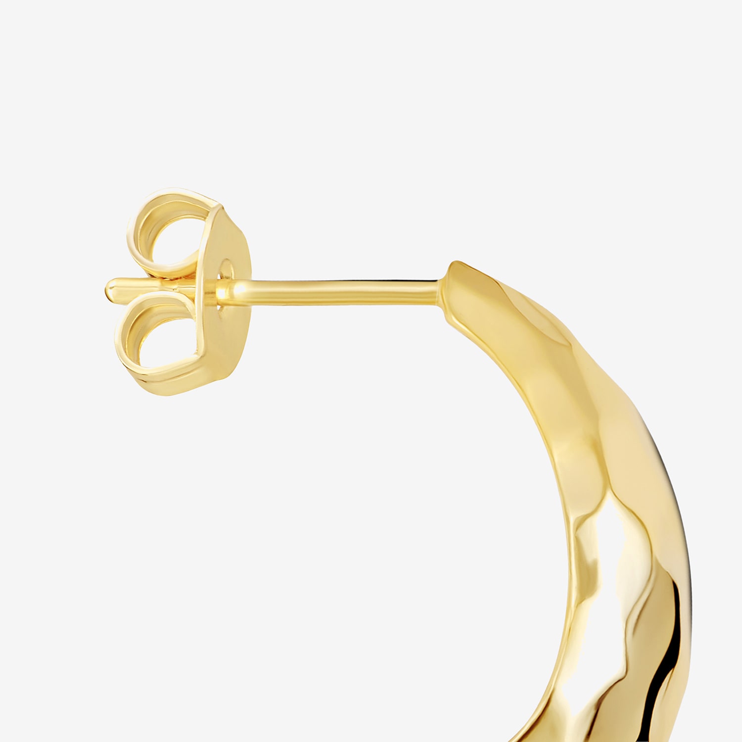 Silver Reflections Womens 14K Gold Over Brass 19mm Hoop Earrings