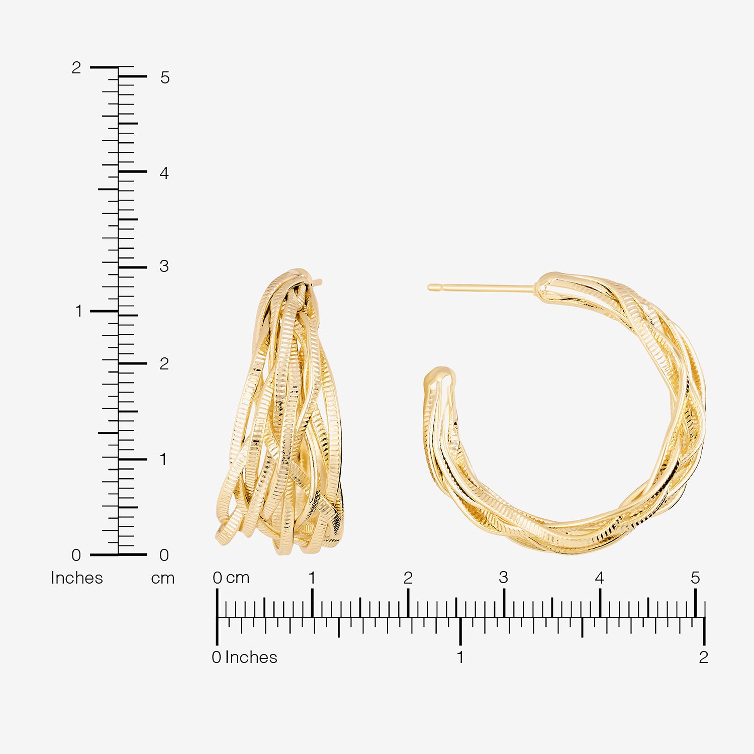 Silver Reflections Womens 14K Gold Over Brass 30mm Hoop Earrings