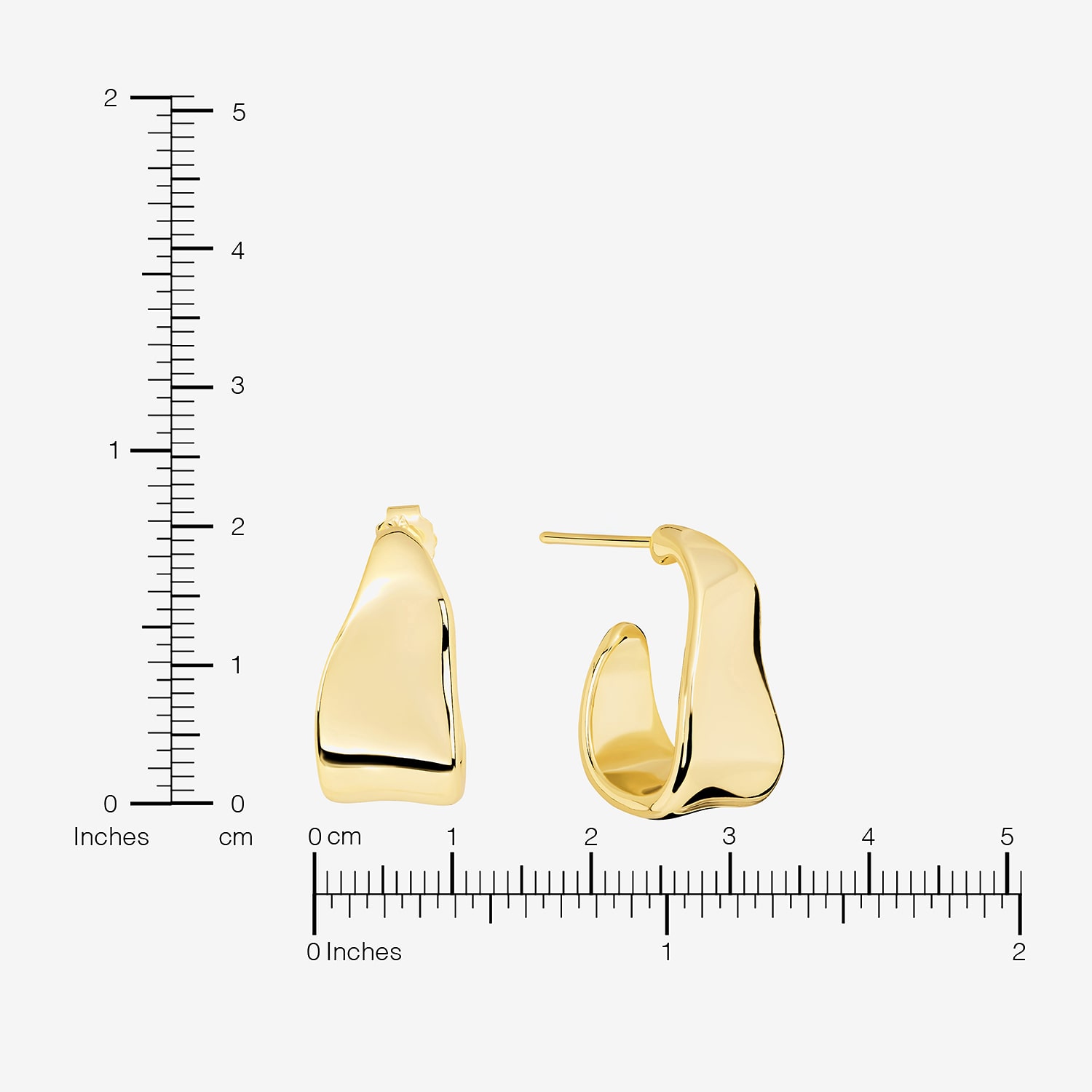 Silver Reflections Womens 14K Gold Over Brass 19mm Hoop Earrings