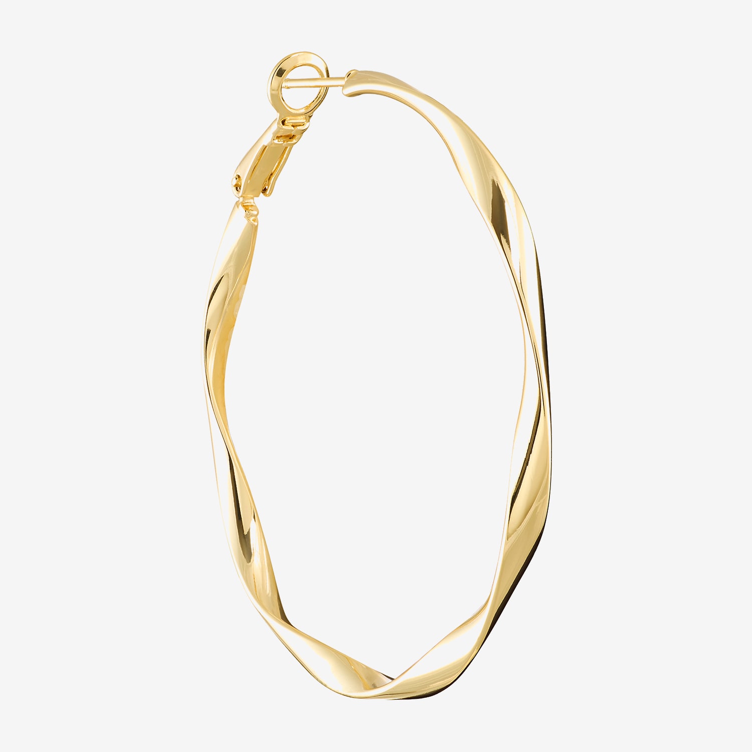 Silver Reflections Womens 14K Gold Over Brass 50mm Hoop Earrings