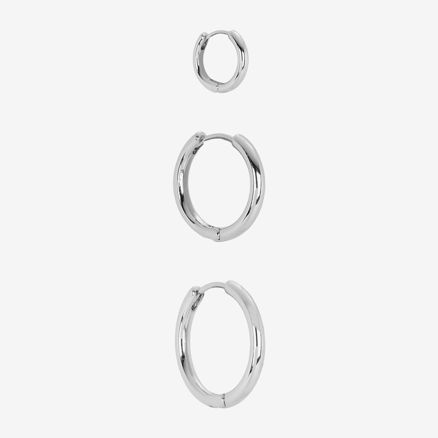 Silver Reflections Womens 3 Pair Earring Set