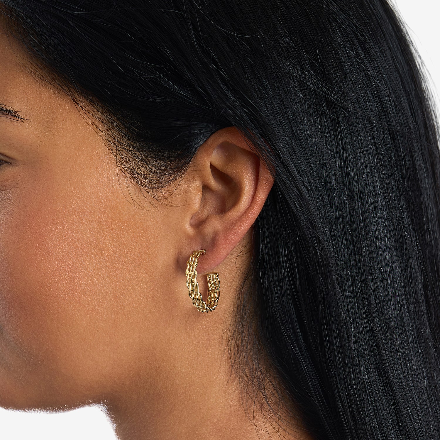 Silver Reflections Womens 14K Gold Over Brass 25mm Hoop Earrings