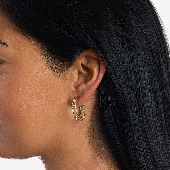 Silver Reflections Womens 14K Gold Over Brass 25mm Hoop Earrings