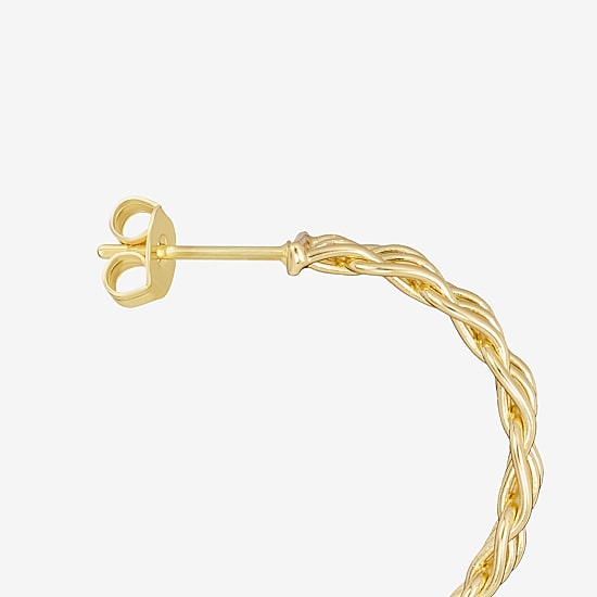 Silver Reflections Womens 14K Gold Over Brass 25mm Hoop Earrings