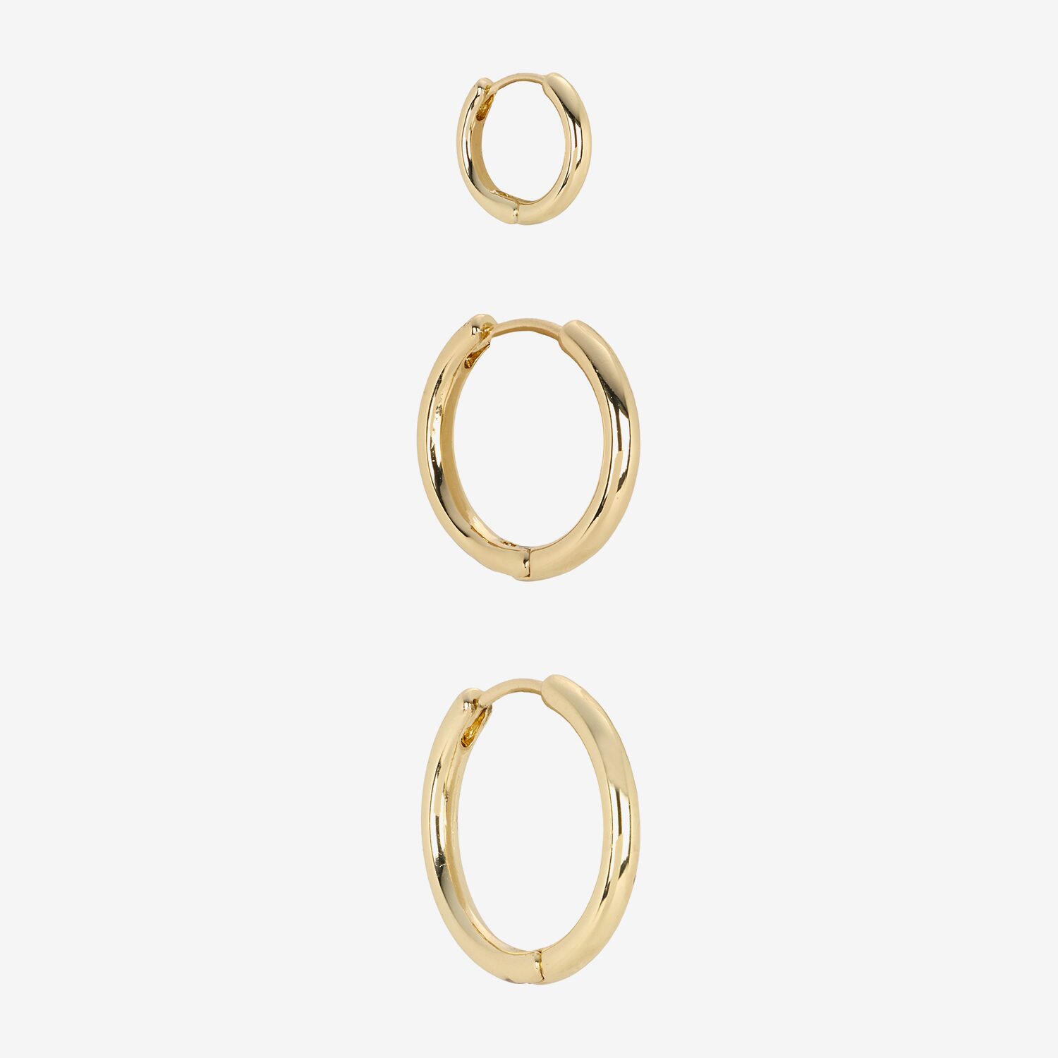 Silver Reflections Womens 14K Gold Over Brass 3 Pair Earring Set