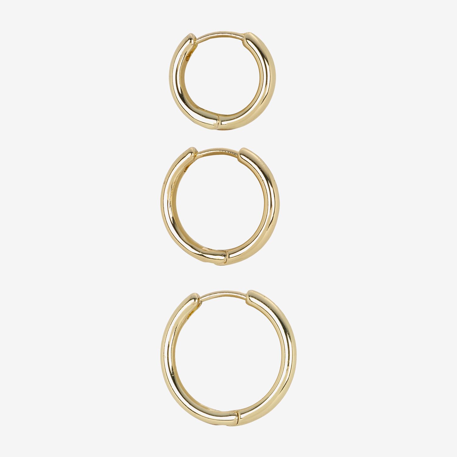 Silver Reflections Womens 14K Gold Over Brass 3 Pair Earring Set