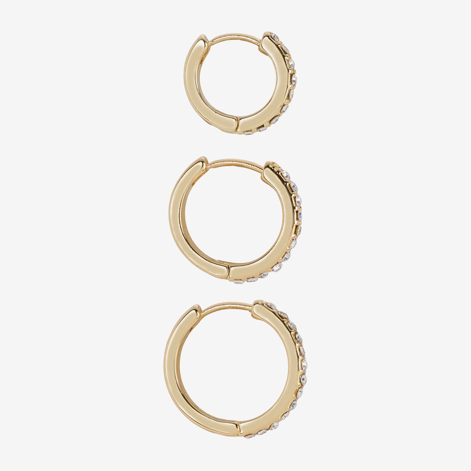 Sparkle Allure Womens Cubic Zirconia 14K Gold Over Brass 15mm Hoop Earrings