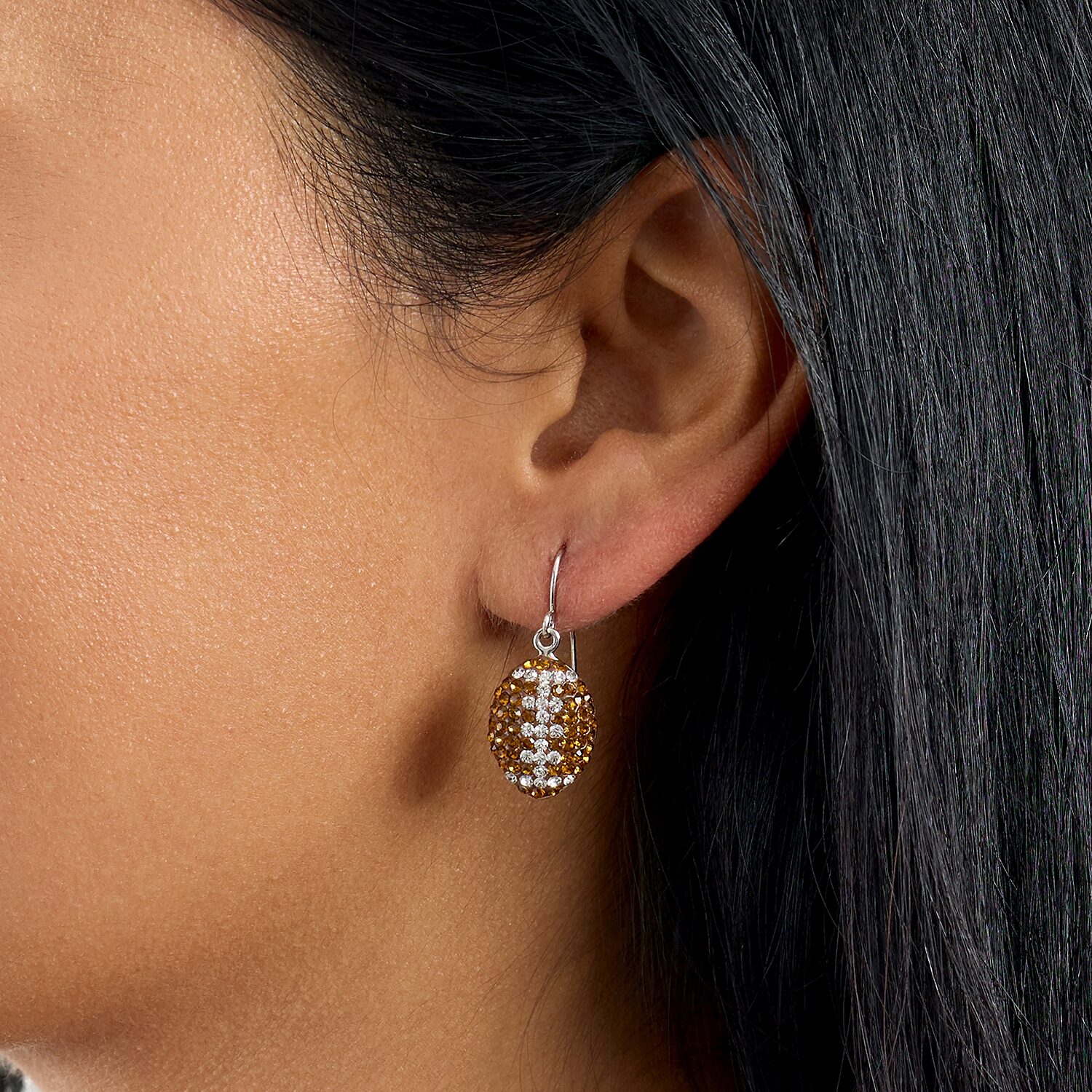 Sparkle Allure Womens Multi Color Crystal Pure Silver Over Brass Drop Earrings
