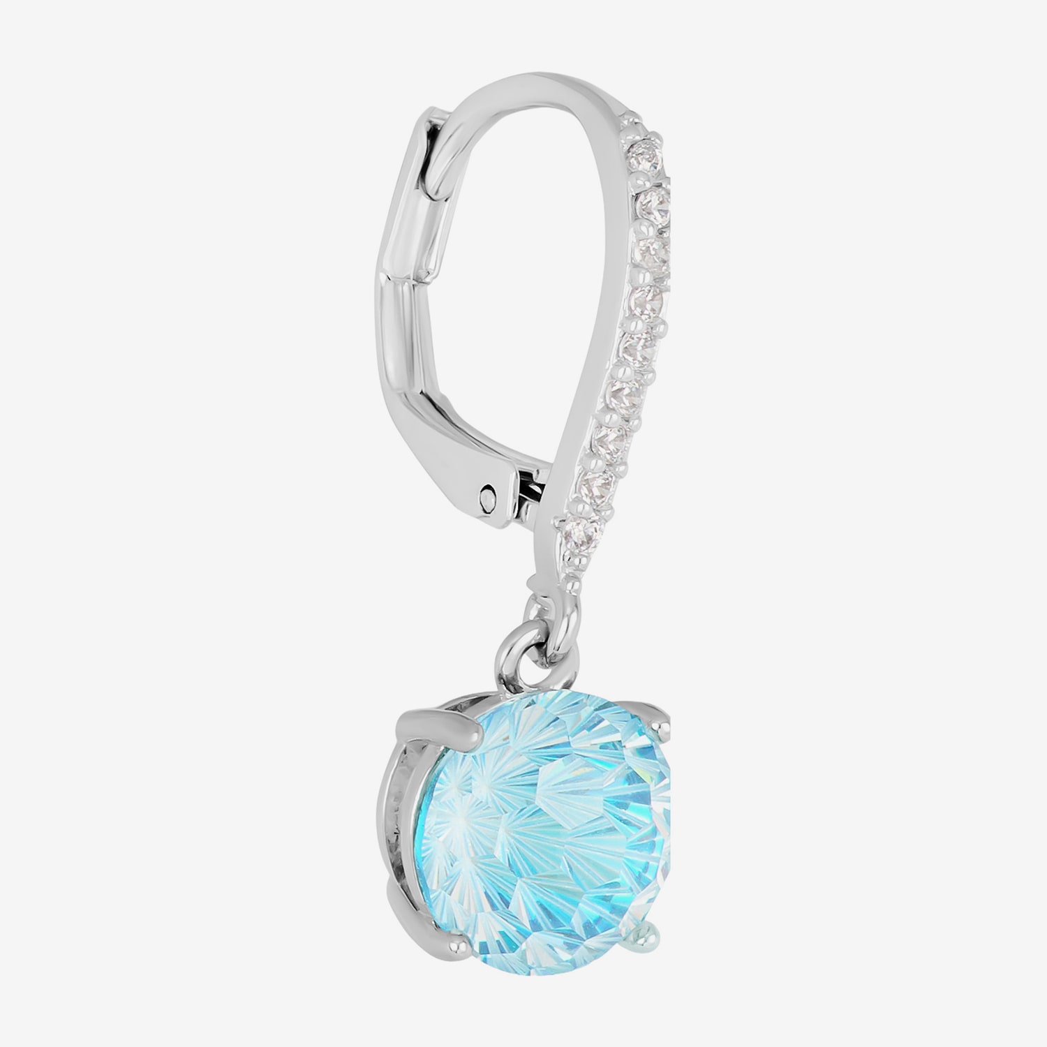 Sparkle Allure Womens Blue Cubic Zirconia Pure Silver Over Brass Drop Earrings