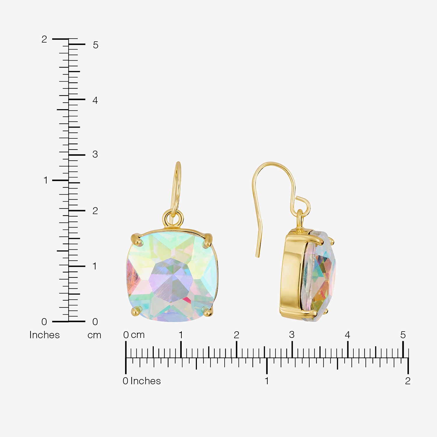 Sparkle Allure Womens Multi Color Crystal 14K Gold Over Brass Drop Earrings