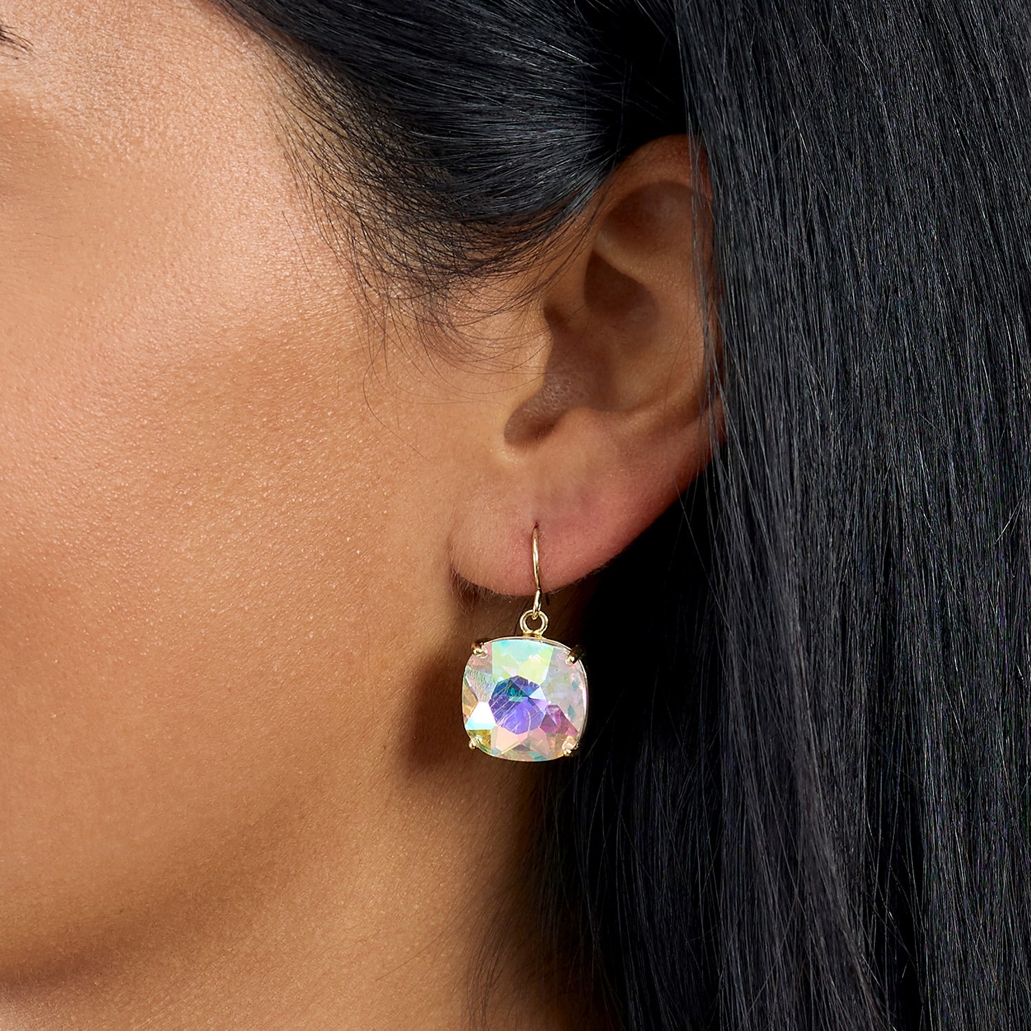Sparkle Allure Womens Multi Color Crystal 14K Gold Over Brass Drop Earrings