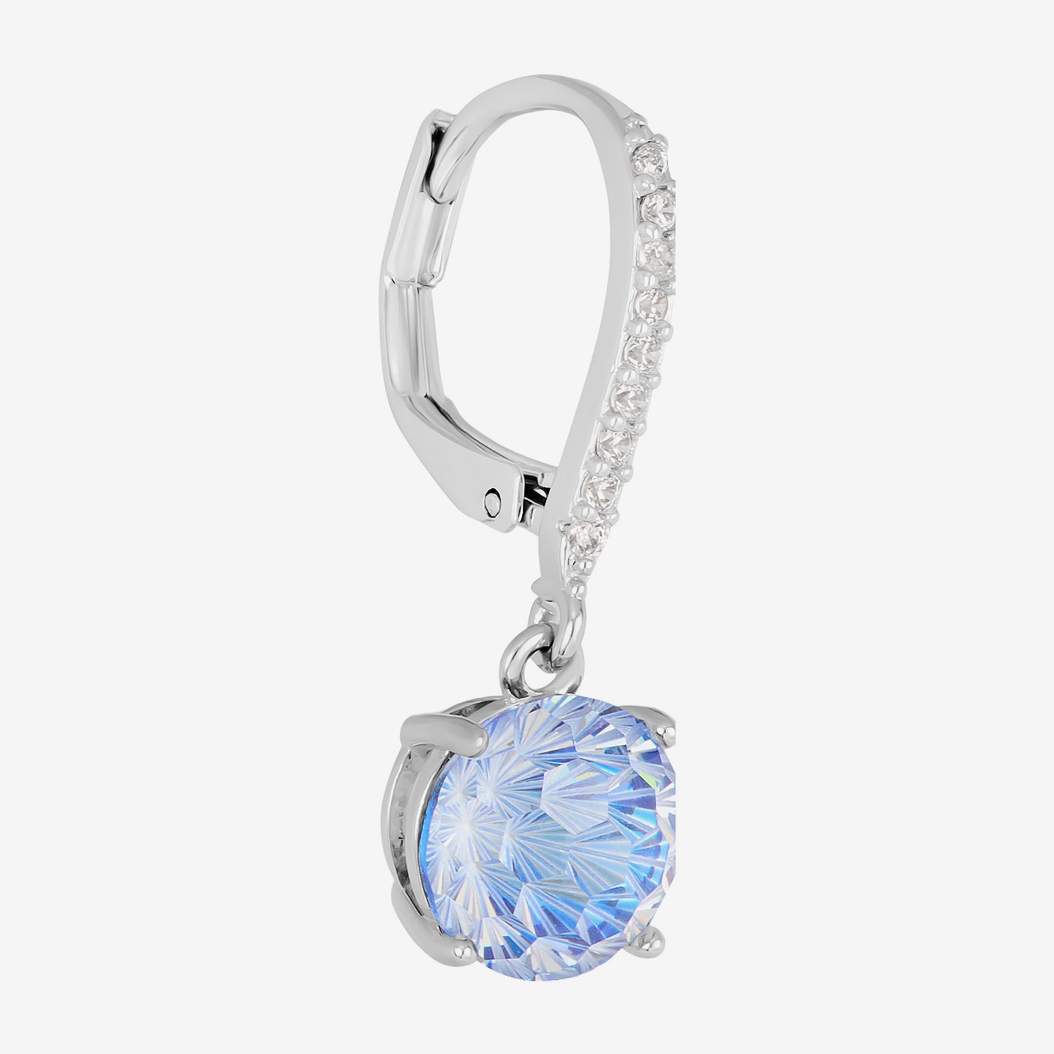 Sparkle Allure Womens Blue Cubic Zirconia Pure Silver Over Brass Drop Earrings