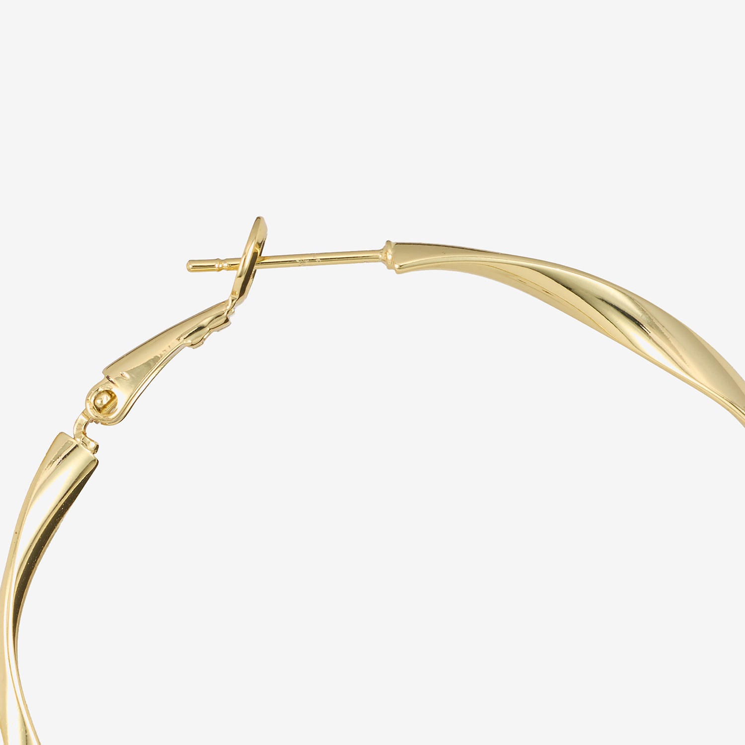 Silver Reflections Womens 14K Gold Over Brass 50mm Hoop Earrings