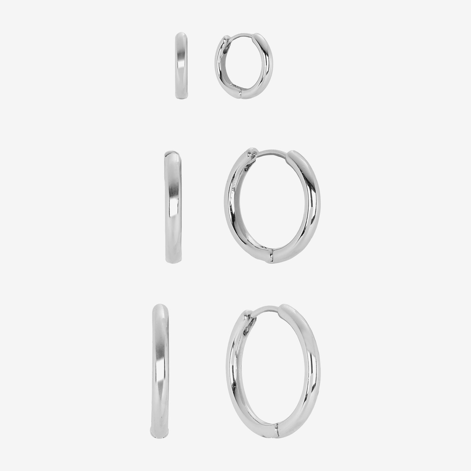 Silver Reflections Womens 3 Pair Earring Set