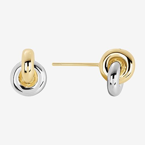 Silver Reflections 11.4mm Stud Earrings In Yellow