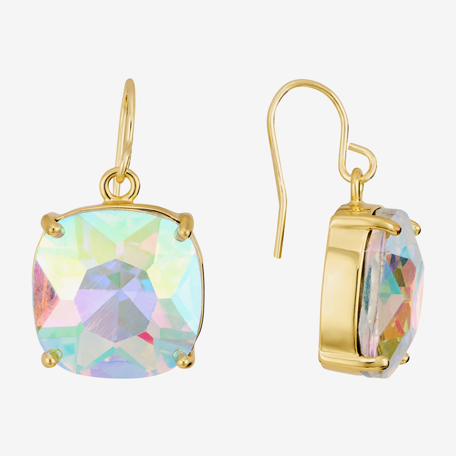 Sparkle Allure Womens Multi Color Crystal 14K Gold Over Brass Drop Earrings