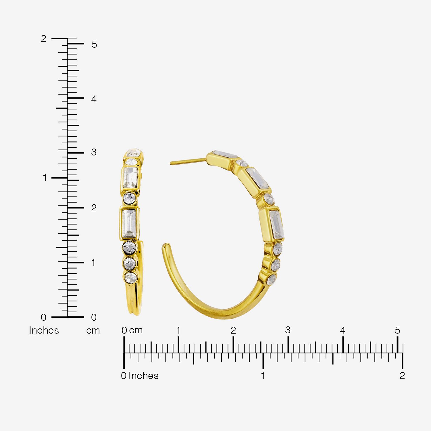 Sparkle Allure Womens Crystal 14K Gold Over Brass 30mm Hoop Earrings