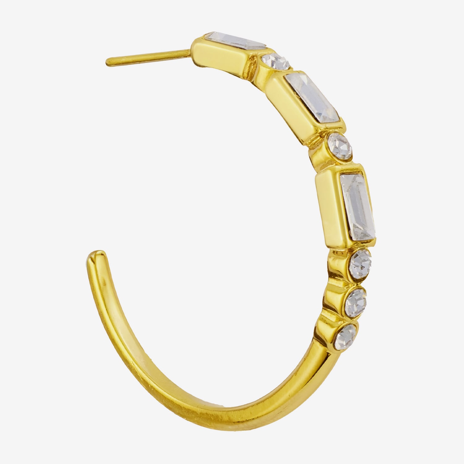 Sparkle Allure Womens Crystal 14K Gold Over Brass 30mm Hoop Earrings