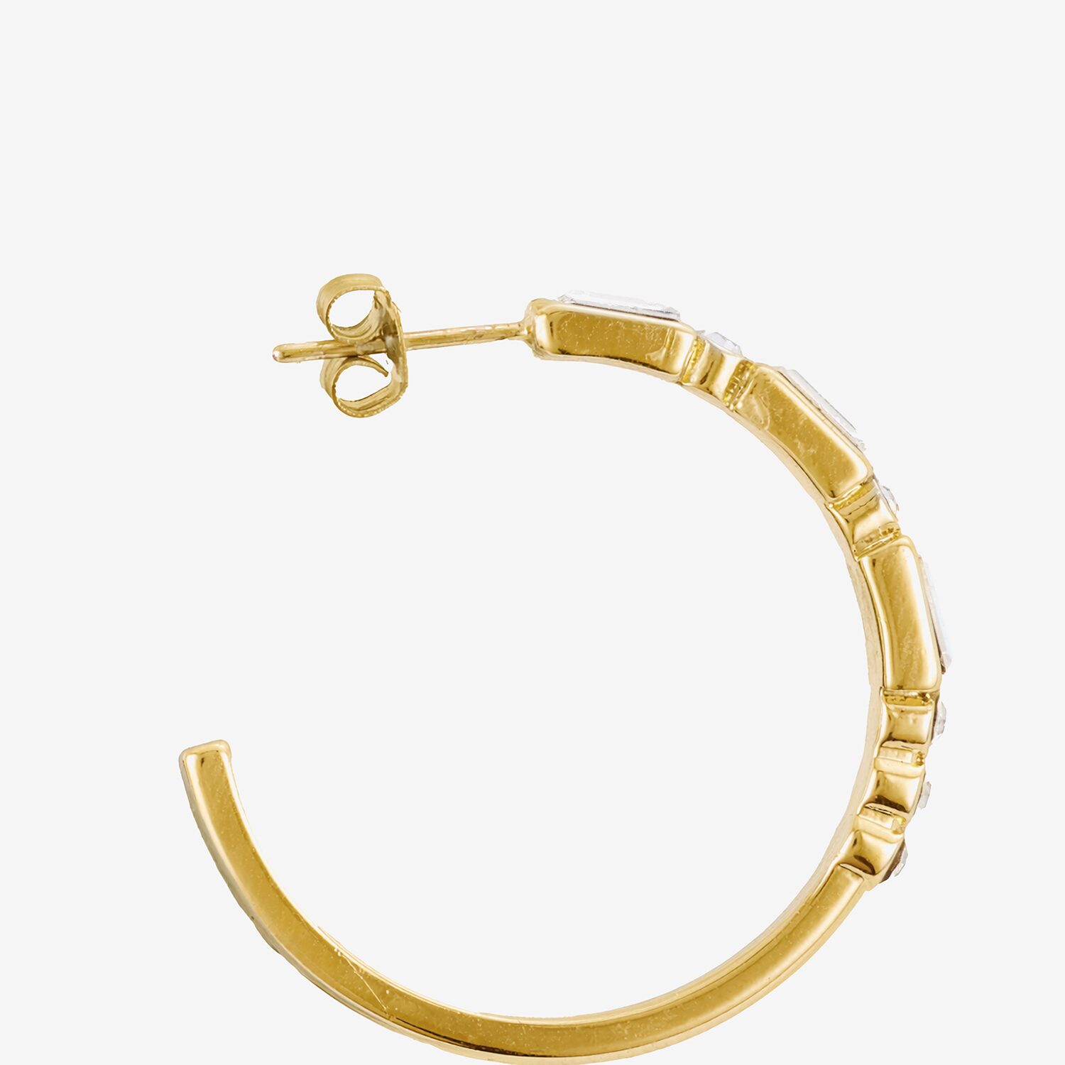 Sparkle Allure Womens Crystal 14K Gold Over Brass 30mm Hoop Earrings