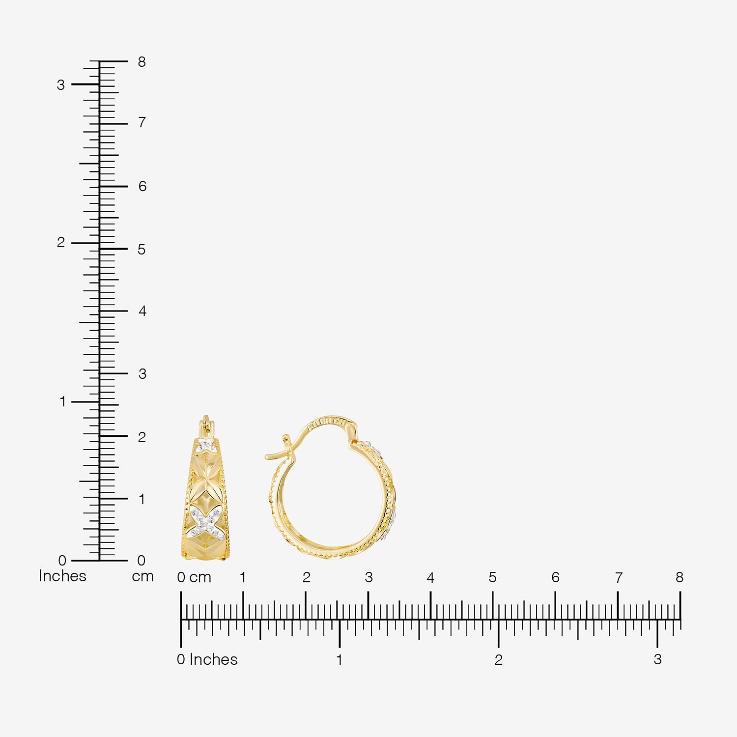 Sparkle Allure Womens Crystal 14K Gold Over Brass 24mm Hoop Earrings