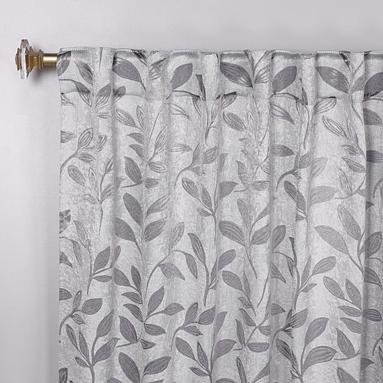 SUPERIOR® Leaves Back Tab Energy Saving Room Darkening Set of 2 Curtain Panel